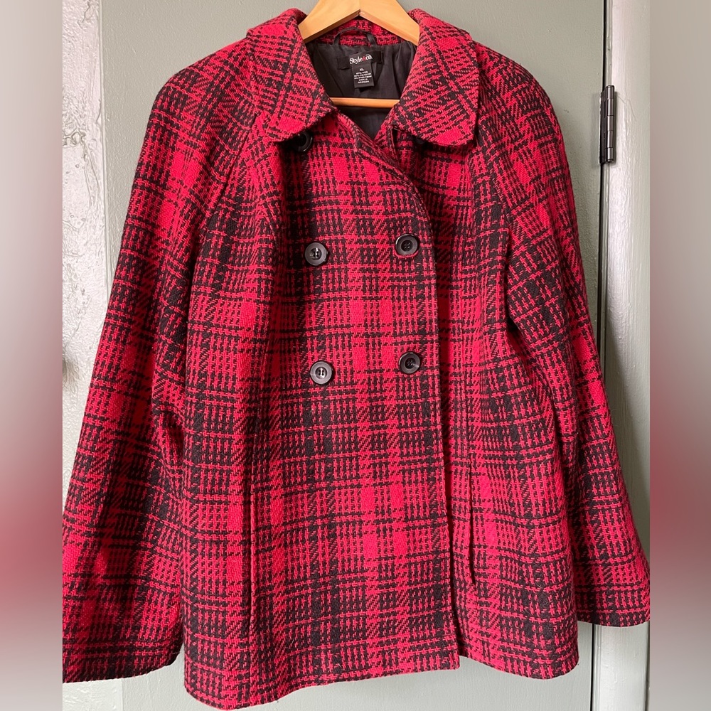 Women’s Plaid Pea Coat
